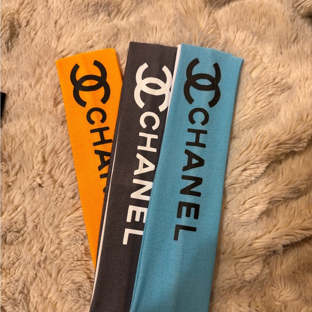 Fashion CC Logo Headbands Set of 3 Choose Trio of Colors - Picture 4 of 6